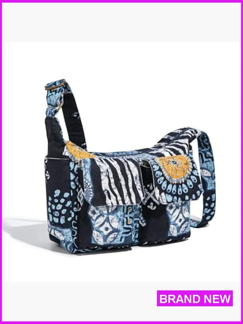 Canvas Hobo Shoulder Bag Boho Hippie Crossbody Multiple Pockets Retro